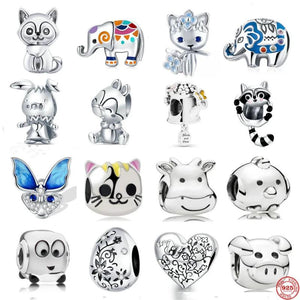 SilverButterfly Charm Bead for Women DIY Jewelry