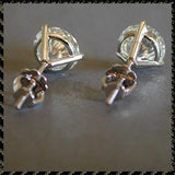 6/7/8MM Round 3-Prong Lab Diamond Earrings For Women 925 Silver Studs