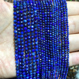 100% Natural Lapis Lazuli Faceted Gemstone Round Beads 2/3/4MM