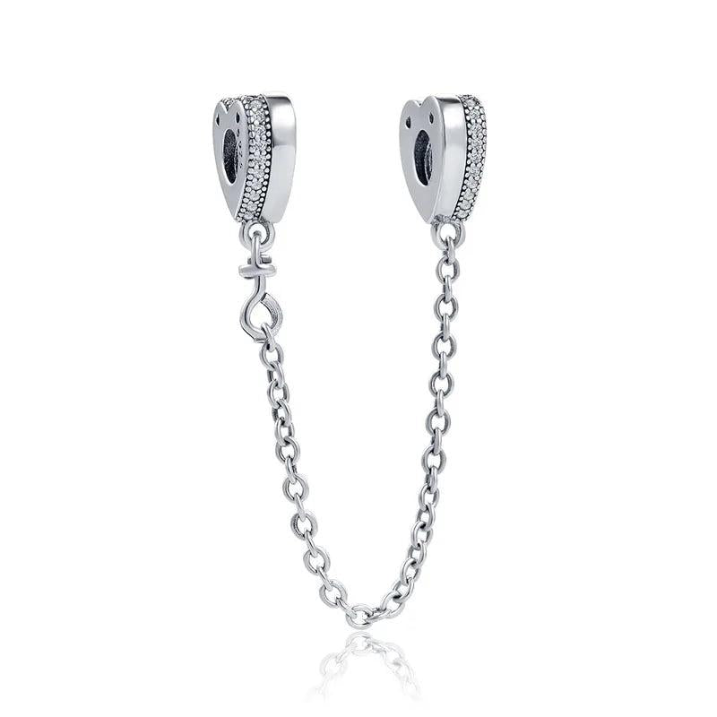 925 Silver Safety Chain Koala Angel Wing Starfish Bead Bracelet Charms
