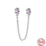 925 Silver Safety Chain Koala Angel Wing Starfish Bead Bracelet Charms