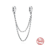 925 Silver Safety Chain Koala Angel Wing Starfish Bead Bracelet Charms