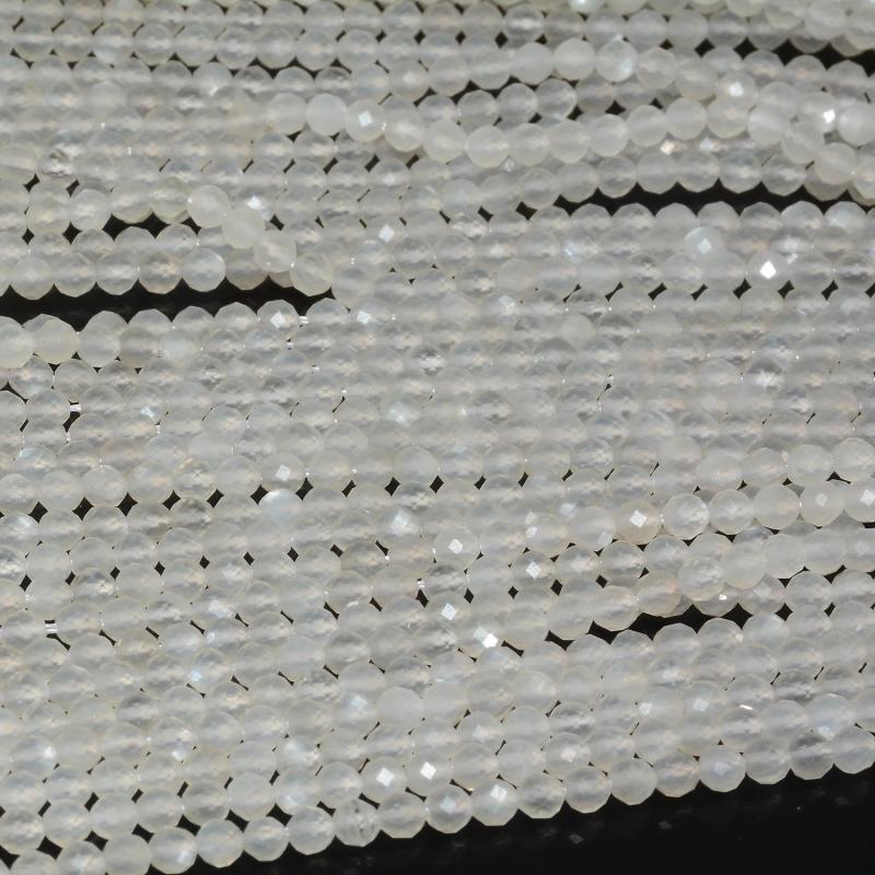 Natural Flash Moonstone Faceted Round Beads 3.3mm