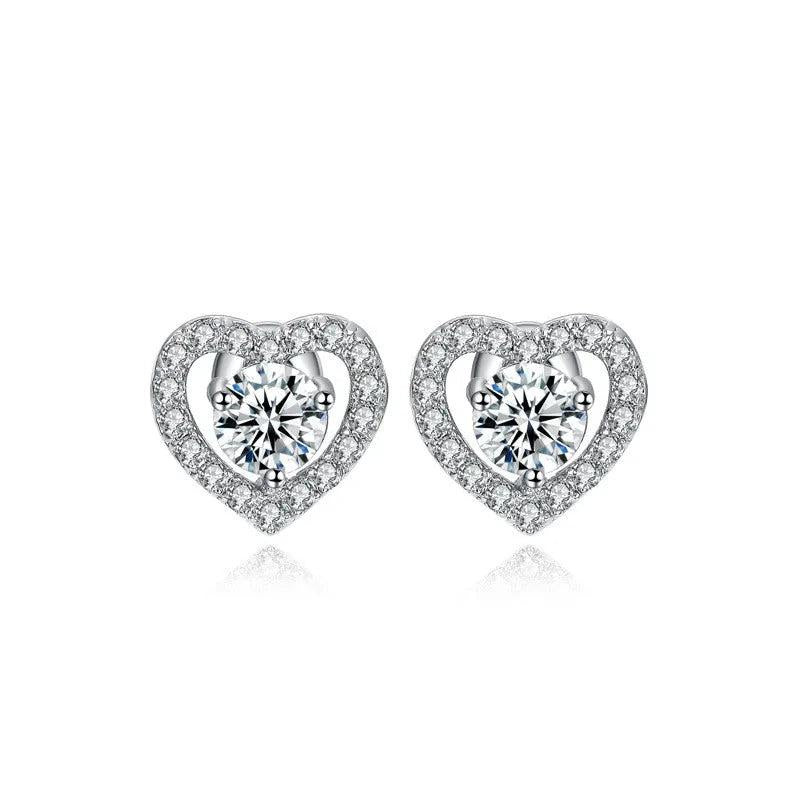 Sterling Silver Lab Diamond Stud Earrings for Women Bridal Jewelry
