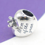 925 Sterling Silver Mum Heart Flower Charms DIY Beads