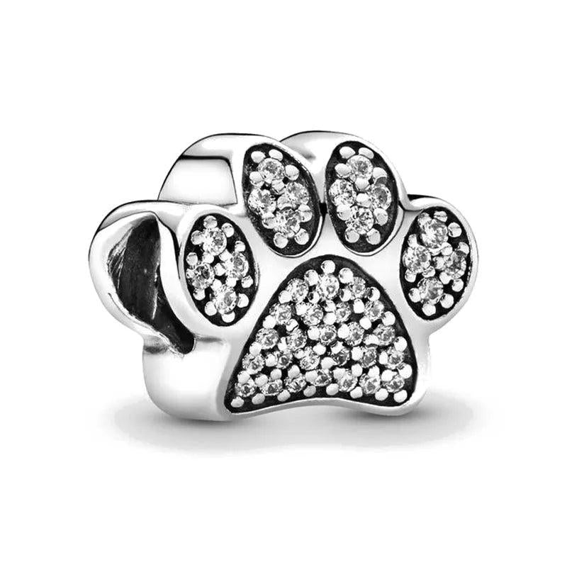925 Silver Dog & Bone Dangle Charm for Bracelet, Making