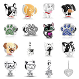 925 Silver Dog & Bone Dangle Charm for Bracelet, Making