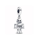 Space Astronaut Charm Pendant 925 Silver Beads Bracelet Women Jewelry
