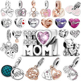 Mom's Mom Charm Bead For Silver 925 Bracelet DIY Dangle Charms Heart Love