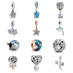 Summer Ocean DIY Bead Charms 925 Sterling Silver Bracelet Accessories