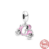 925 Silver Skeleton Motorcycle Dog Cat Bracelet Charms Beads