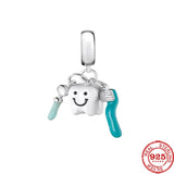 925 Silver Skeleton Motorcycle Dog Cat Bracelet Charms Beads