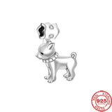 925 Silver Skeleton Motorcycle Dog Cat Bracelet Charms Beads