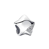 925 Silver Stars Charm Dangle Bracelet Accessory Zircon Bead Pendant
