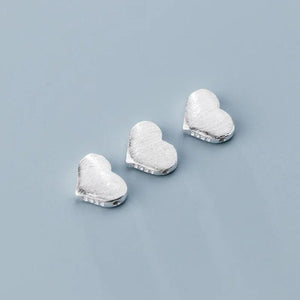 925 Silver Wire Drawing Heart Spacer Beads 8mm Charm