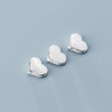 925 Silver Wire Drawing Heart Spacer Beads 8mm Charm