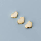 925 Silver Wire Drawing Heart Spacer Beads 8mm Charm
