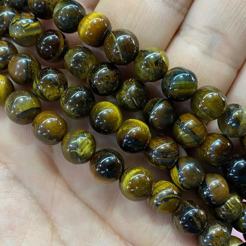 Natural Stone Round Beads for Jewelry Making - Amethyst Jade Agate Rose Quartz