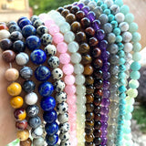 Natural Stone Round Beads for Jewelry Making - Amethyst Jade Agate Rose Quartz