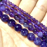 Natural Stone Round Beads for Jewelry Making - Amethyst Jade Agate Rose Quartz