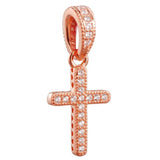 925 Silver Sister Heart Cross Pendant Charm for Bracelet