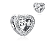 925 Silver Pave Bead Necklace Bracelet Charms Accessories