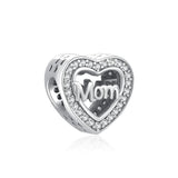 925 Silver Pave Bead Necklace Bracelet Charms Accessories