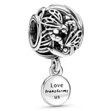 925 Silver Charm Bracelet with Book Butterfly Bear Mouse Balloon Pendant Beads