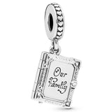 925 Silver Charm Bracelet with Book Butterfly Bear Mouse Balloon Pendant Beads
