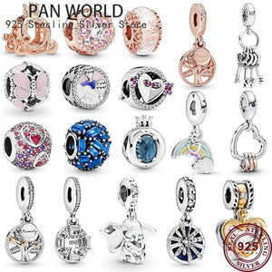 925 Silver Crown Carriage Love Life Tree Charm for Women's Bracelet