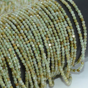 Natural Green Grossularite Garnet Faceted Round Beads 2mm