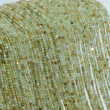 Natural Green Grossularite Garnet Faceted Round Beads 2mm