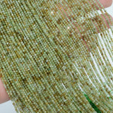 Natural Green Grossularite Garnet Faceted Round Beads 2mm