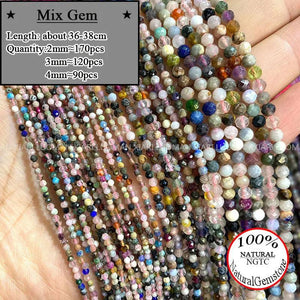 Natural Gem Round Stone Beads for Jewelry Making DIY