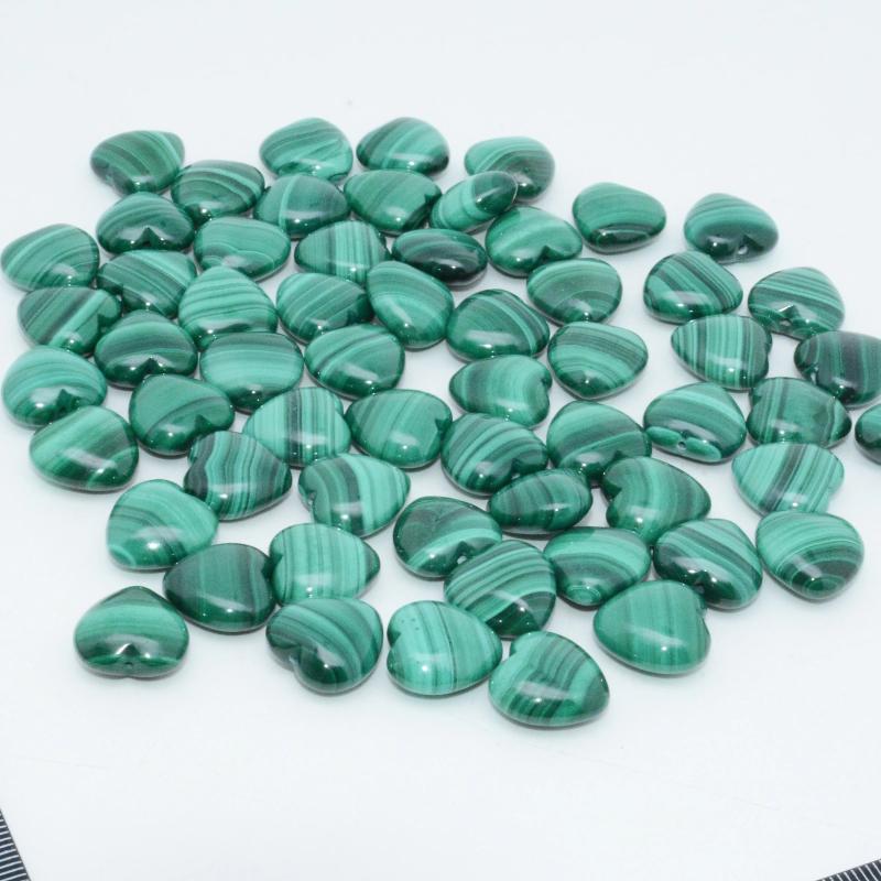 Malachite Heart Beads 15mm 2 Piece Set