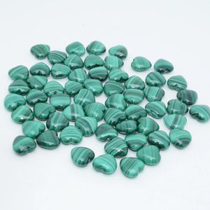 Malachite Heart Beads 15mm 2 Piece Set