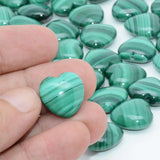 Malachite Heart Beads 15mm 2 Piece Set