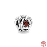 Birthstone Eternity Circle Charm Beads for Bracelet Jewelry