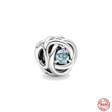 Birthstone Eternity Circle Charm Beads for Bracelet Jewelry