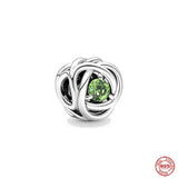 Birthstone Eternity Circle Charm Beads for Bracelet Jewelry
