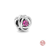 Birthstone Eternity Circle Charm Beads for Bracelet Jewelry