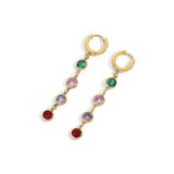 316L Stainless Steel CZ Long Earrings Geometric Orecchini Donna