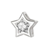 TrustDavis Sterling Silver Star CZ Charm Beads DIY Jewelry