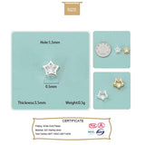 TrustDavis Sterling Silver Star CZ Charm Beads DIY Jewelry