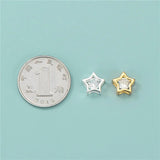 TrustDavis Sterling Silver Star CZ Charm Beads DIY Jewelry