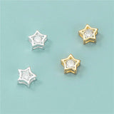 TrustDavis Sterling Silver Star CZ Charm Beads DIY Jewelry
