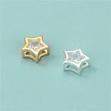 TrustDavis Sterling Silver Star CZ Charm Beads DIY Jewelry