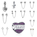 925 Silver Charm Dance Safety Chain Birthday Bead for Bracelet