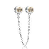 925 Silver Charm Dance Safety Chain Birthday Bead for Bracelet