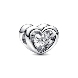 925 Silver Heart Charm Pendant for Bracelets DIY Jewelry Gift